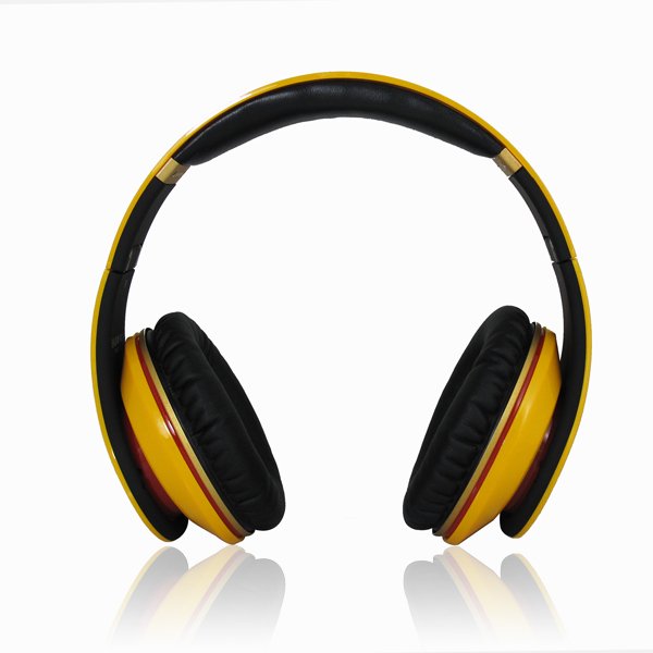 yellow and black headphones