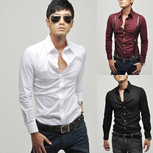 Men's Casual Slim Fit Dress Cotton Long Sleeve Shirts