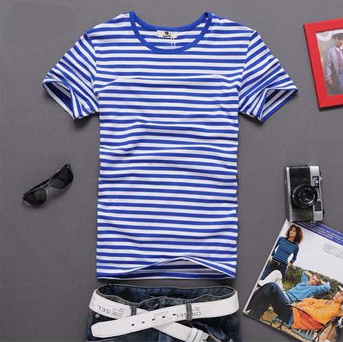 Men Fashion Summer Special Collar Strip Short Sleeve T Shirt  Men Fashion Summer Special Collar Strip Short Sleeve T Shirt