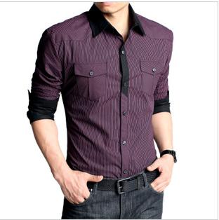 Hot Sale Fashion Men's Luxurious Satin Cotton Shirtmaterial Shirt
