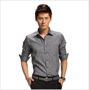 Fashion Leisure Shirt Sleeve Stripe Design Flange Men's Luxury Stylish Shirts