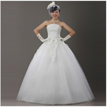 Ball Gown Sweetheart Floor-length Satin Organza Bride Dresses