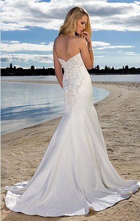 Puff Halter Strapless Sleeveless Beaded Beach Bride Dresses