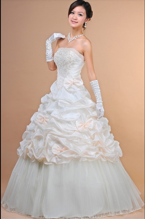 Ball Gown Style Floor-Length Chiffon Backless Bride Dresses