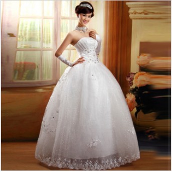 Ball Gown Strapless Sweetheart Beaded Applique Bride Dresses