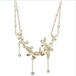 Elegant Beautiful Multichain 30cm Crystal Necklace