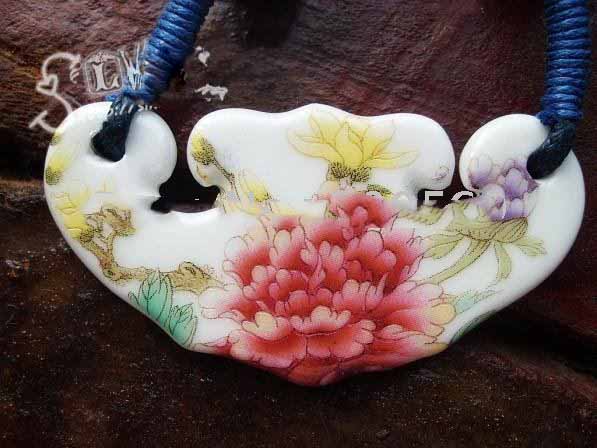 Pure Hand Powder Enam China Ceramics Many Colors Necklace with Flower