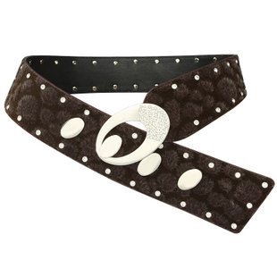 Spring Cool Designed Double Buckles High Quality Fashion Women's Velour Belts