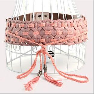 Wholesale Plaited Article Tassel Style Fashion and Popular Lady's Leather Belts