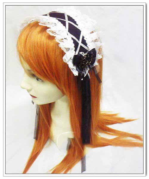 Wholesale Fashion Black and White Gothic Lolita Handmade Beautiful Cosplay Headdress  Wholesale Fashion Black and White Gothic Lolita Handmade Beautiful Cosplay Headdress