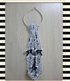 Free Shipping White Gothic Lolita Handmade Special Design Beautiful Cosplay Tie  Free Shipping White Gothic Lolita Handmade Special Design Beautiful Cosplay Tie