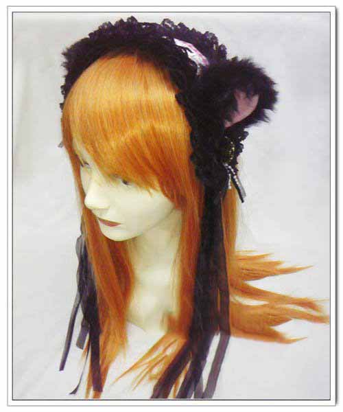Wholesale Black Gothic Lolita Beautiful with Orecchiette Cosplay Headdress