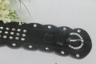 Classic Special Wave Rhinestones Genuine Leather Quality Guaranted Belt