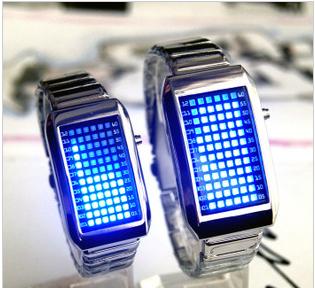 Fashion Grid strip meteor shower LED Digital Watch