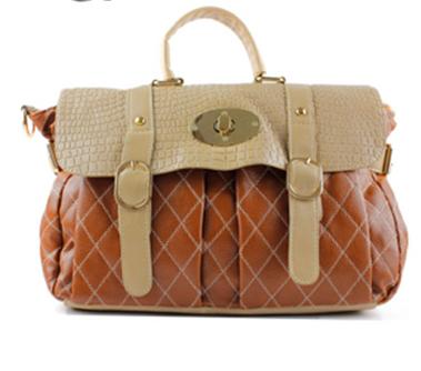 Elegant Pu Material Check Pattern Buckle Durable Style Bag