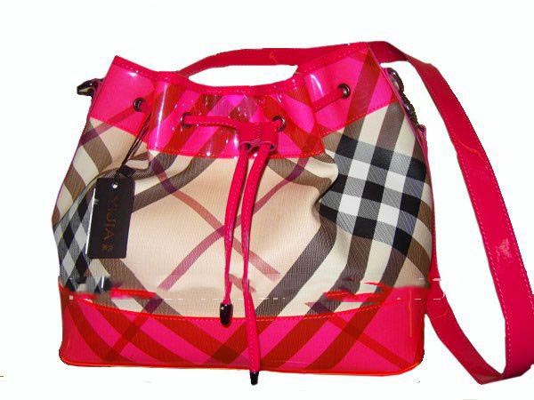 Pu Leather Red Check Pattern Durable Design Bags