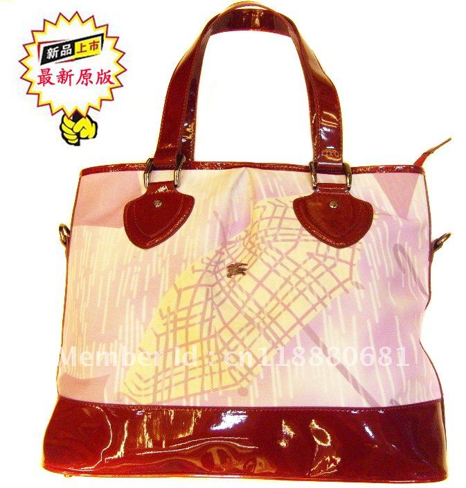 Pu Material Durable Design Colorful Pattern Handle Bags