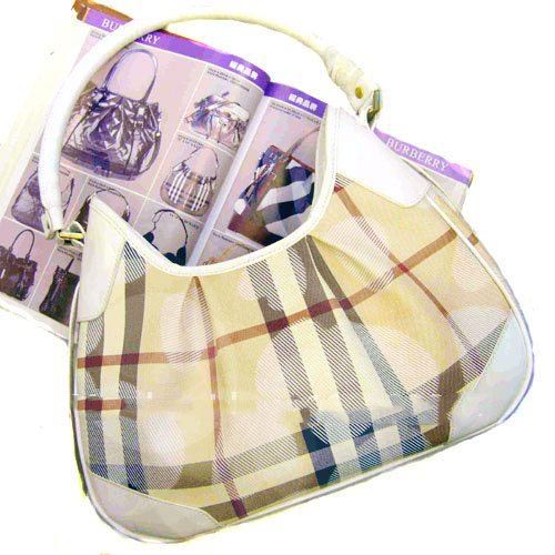 PU Material Cheak Pattern Portable Handle Design Bags