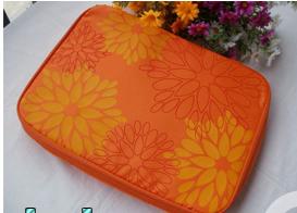 Unique Orange Color Snowflake Nylon Laptop Sleeves