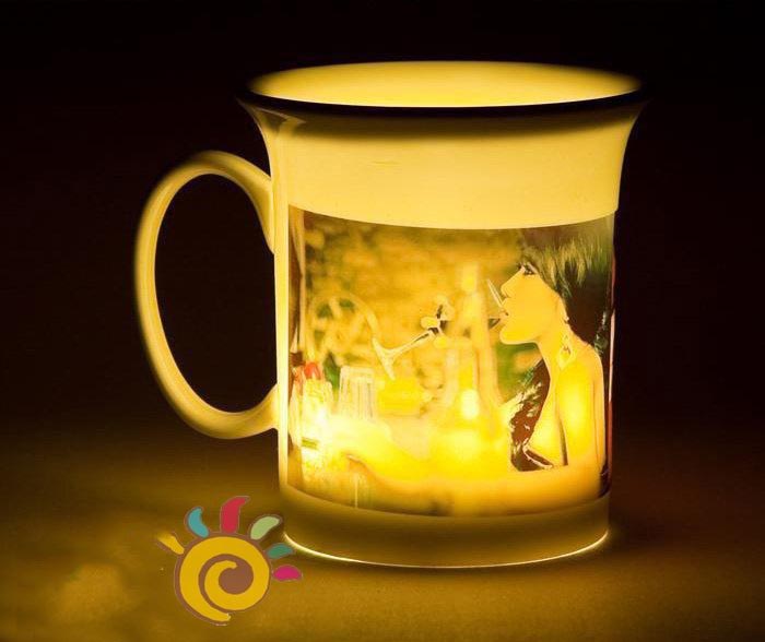 Photo Printed Customize Personalized Light Fine Bone Chaning Color Cup