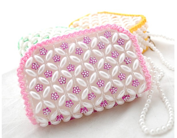 Latest Design Pearl Fashion Cosmetic Blue Wallets