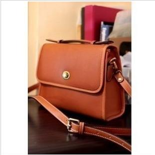 Genuine Leather Brown Color Lady's Stylish Handbags