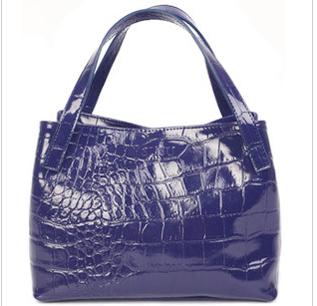 Unique Blue Color Pu Leather Lady's Wear Resistant Handbag