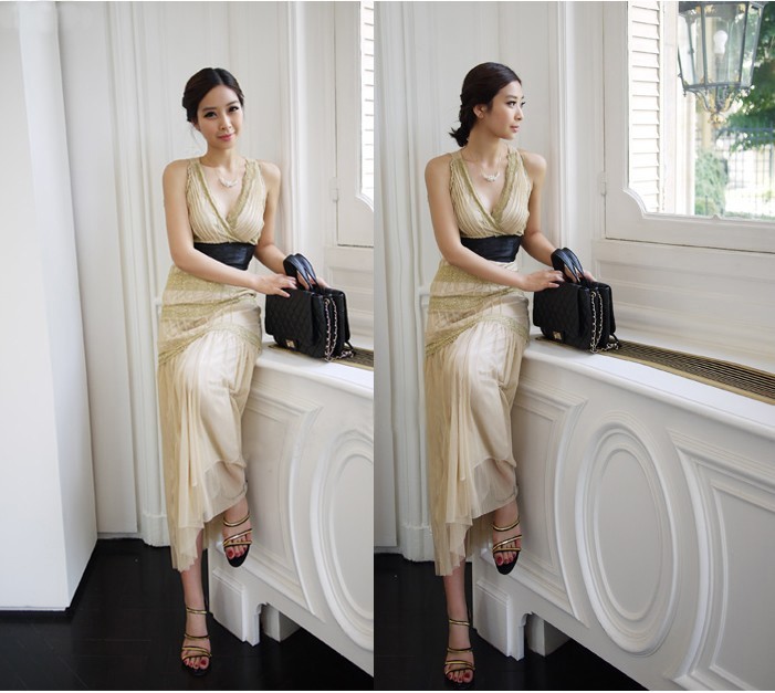 Sexy V-neck Lace Mermaid Gown New Chiffon Wedding Dress