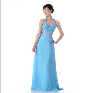 Free Shipping Custom Made Chiffon Long Bridesmaid Dress