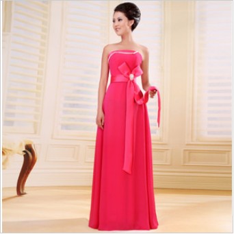 Free Shipping Sleeveless Long Bridesmaid Dress