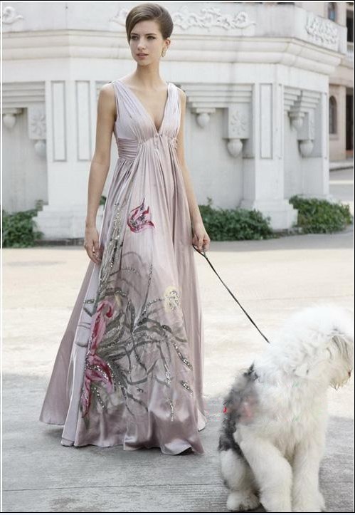 Sexy Wedding Floor-Length Embroidered Dress