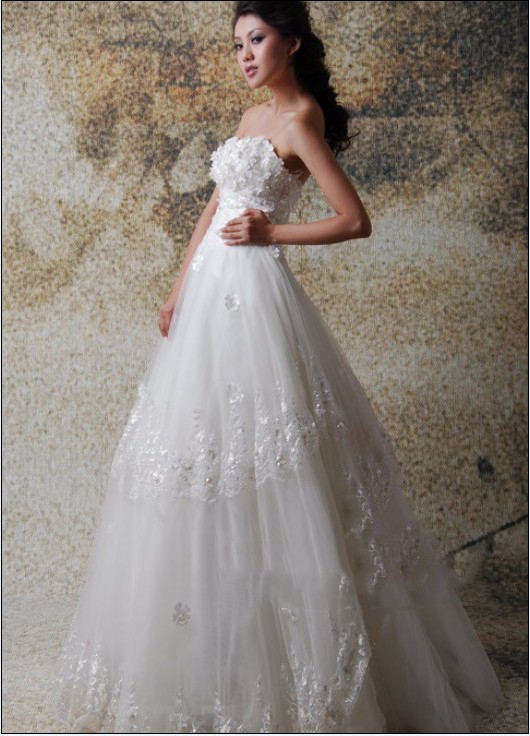 Flirt Strapless Floor-length Satin Ruffles Bridesmaid Dresses
