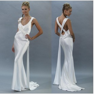 V-neck Sleeveless Floor-length Mermaid Style Bridesmaid Dresses