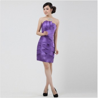 A-line Knee-length Strapless Bridesmaid Dresses
