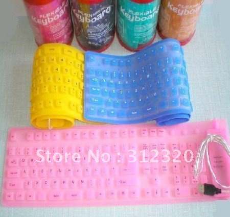 Colors Flexible USB / PS2 Waterproof Silicon Keyboard