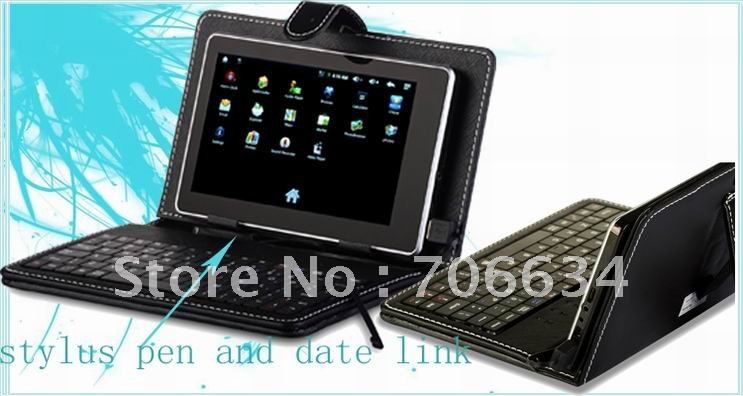 7 Inch Tablet Flip Stand USB Keyboard Case Cover