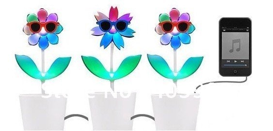 New Rock Flower Mini Portable LED Music Dancing Artificial Flower Rock Dancing Speaker