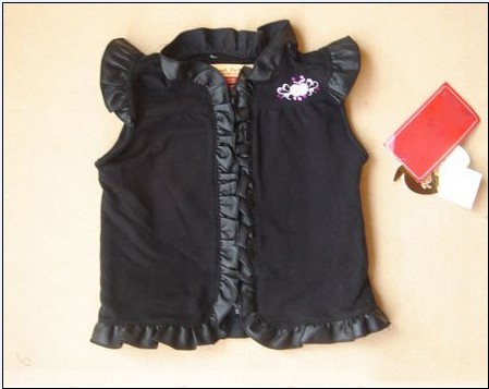 Black Children Waistcoat Lint Clothes Reversible Grid Children Cloth