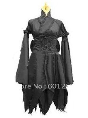 Lolita Maid Naruto Tsunade Cosplay Asymmetrical Black Dress