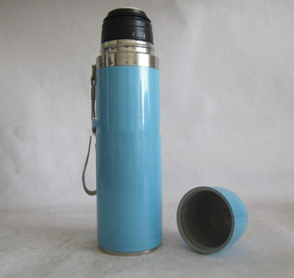 Blue Stainless Steel Double Wall Travel Water Cup Without Handle