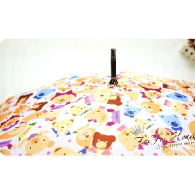 Brand New Cute Little Bear Romantic Side Handle Waves Umbrella