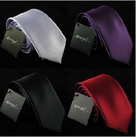 Pure Color Stripes Narrow Casual Tie