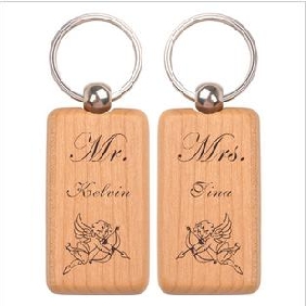 Customized Lover's Creative Wood Keychain