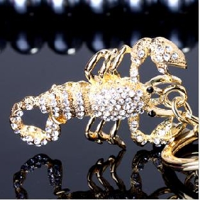 Scorpion Design Rhinestone Crystal Keychain
