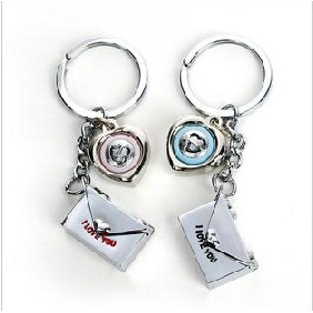 Lover's Creative Envelope And Heart Shaped Voiced Keychain