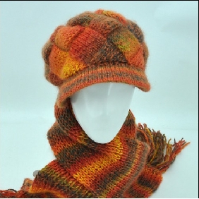 Brand New Lady Lovely Wool Scarf Two Pieces Line Hat