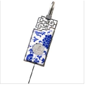 Chinese Style Blue and White Porcelain Creative Yellow Crane Tower Design Bookmark