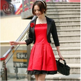 Women's Braces Skirt With Fashional Long Sleeve Lapel Spring Suit