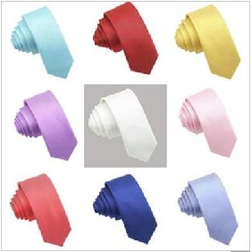 Men's Arrow Type Pure Color Super Narrow Leisure Tie