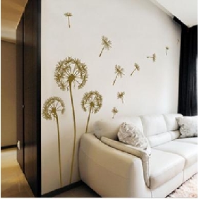 Home Decoration New Design Natural Dandelion Wall Background Sticker
